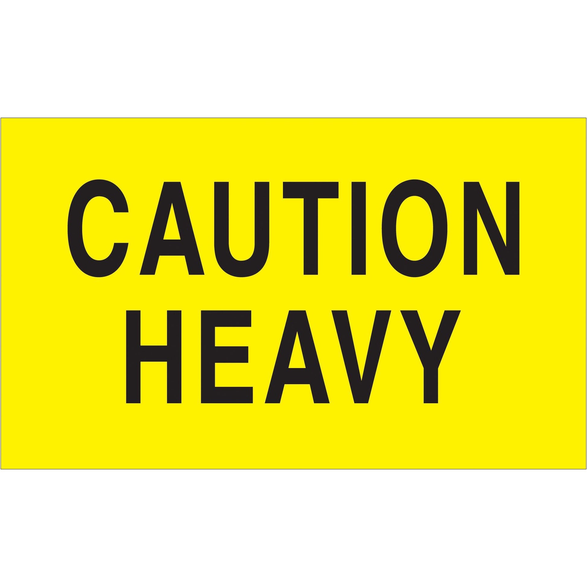 3 x 5" - "Caution - Heavy" (Fluorescent Yellow) Labels - DL2101