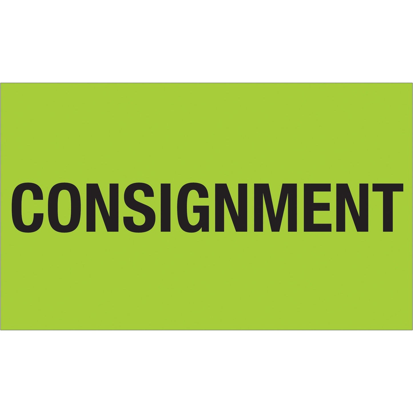 3 x 5" - "Consignment" (Fluorescent Green) Labels - DL1322