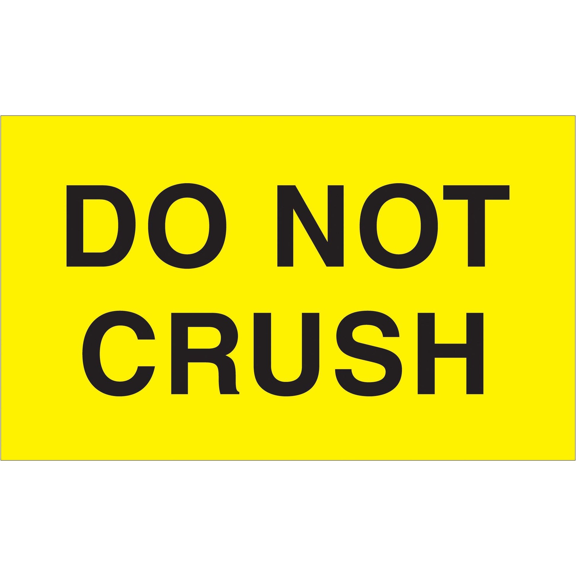 3 x 5" - "Do Not Crush" (Fluorescent Yellow) Labels - DL2321