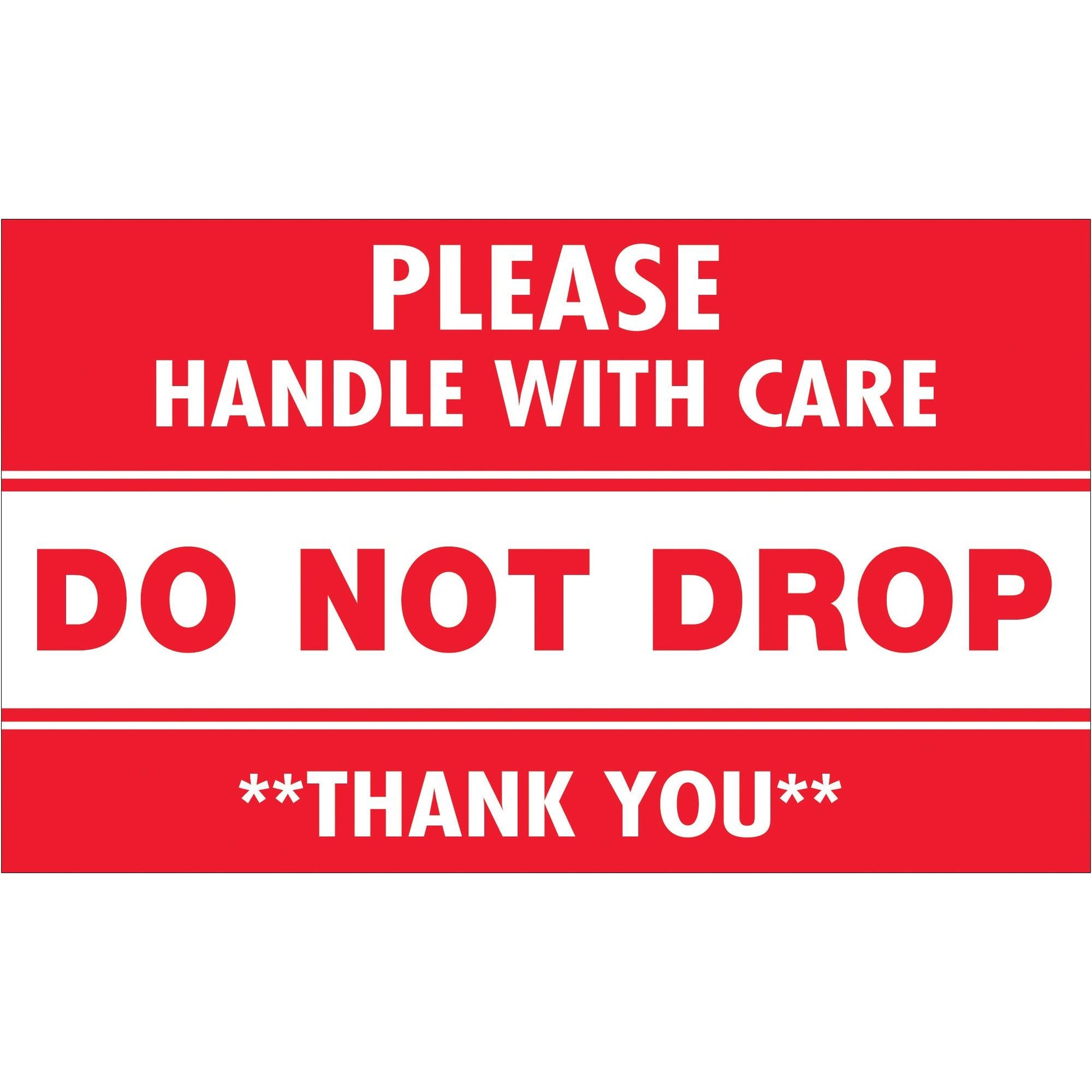 3 x 5" - "Do Not Drop - Please Handle With Care" Labels - SCL541