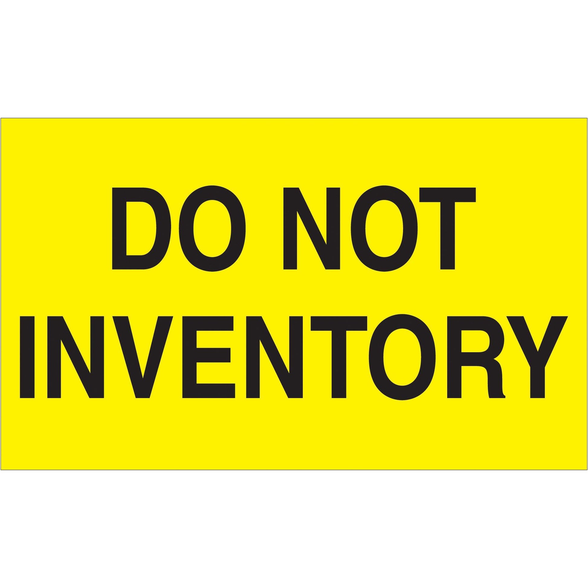 3 x 5" - "Do Not Inventory" (Fluorescent Yellow) Labels - DL2281