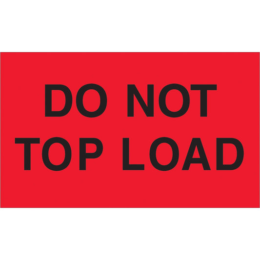 3 x 5" - "Do Not Top Load" (Fluorescent Red) Labels - DL2301