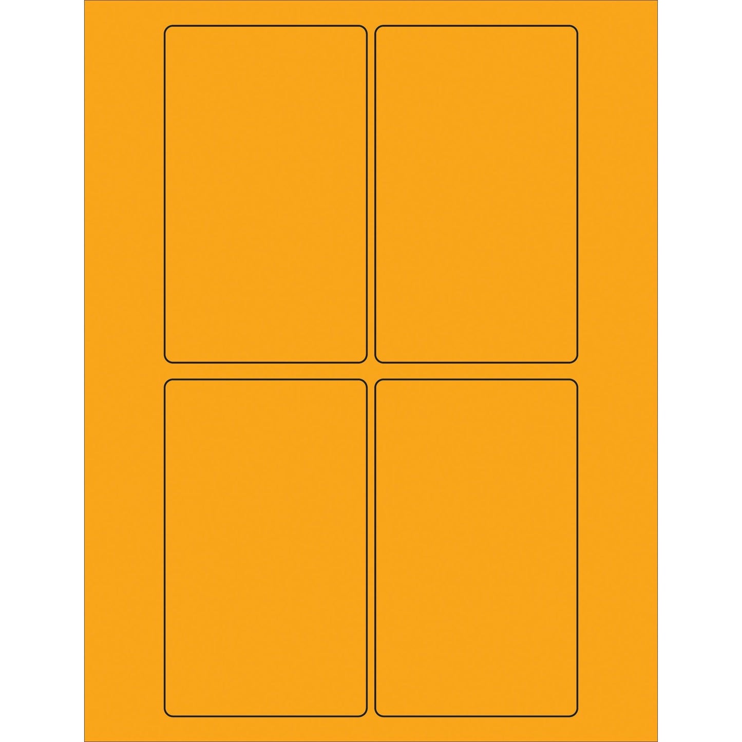 3 x 5" Fluorescent Orange Rectangle Laser Labels - LL175OR