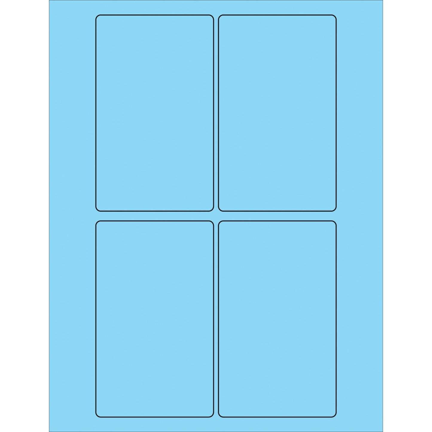 3 x 5" Fluorescent Pastel Blue Rectangle Laser Labels - LL175BE