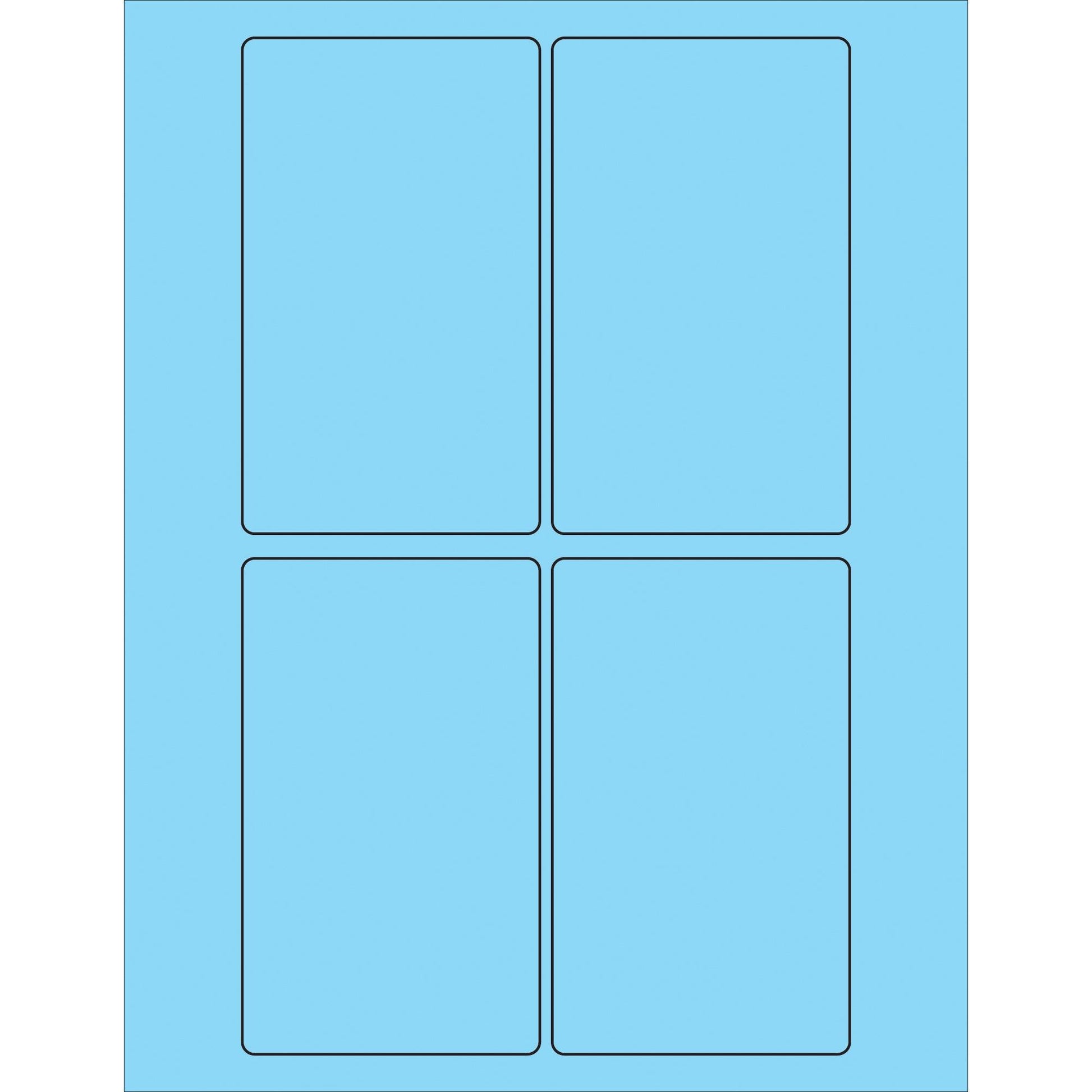 3 x 5" Fluorescent Pastel Blue Rectangle Laser Labels - LL175BE