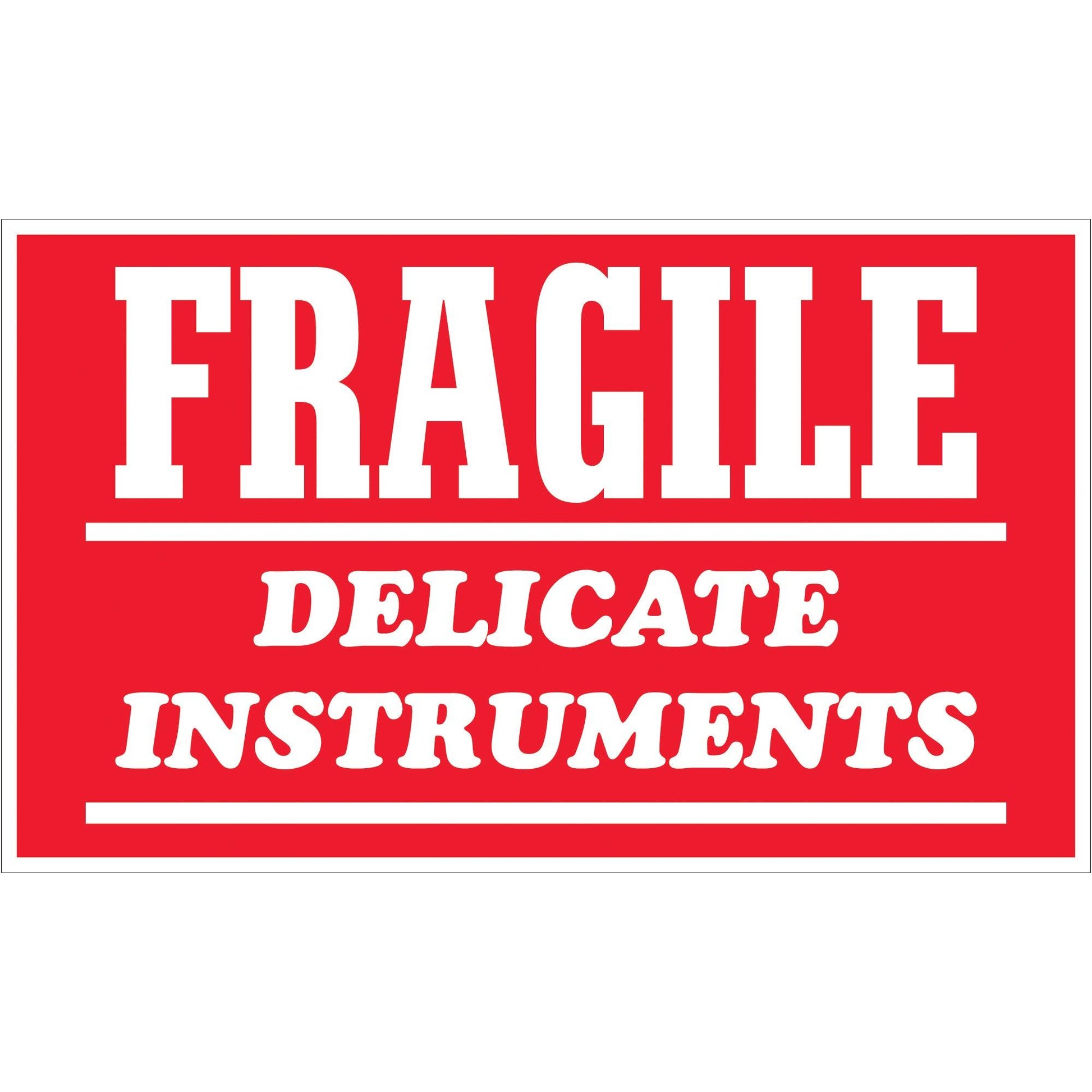 3 x 5" - "Fragile - Delicate Instruments" Labels - SCL504R