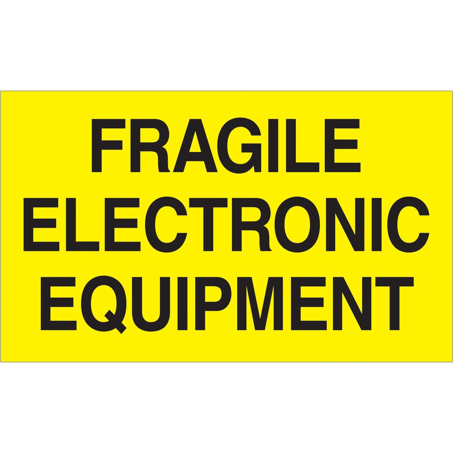 3 x 5" - "Fragile Electronic Equipment" (Fluorescent Yellow) Labels - DL2441