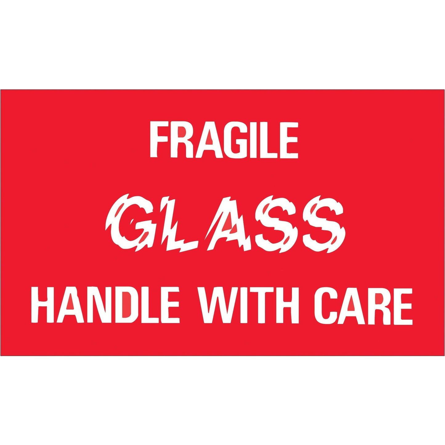 3 x 5" - "Fragile - Glass - Handle With Care" Labels - DL1150