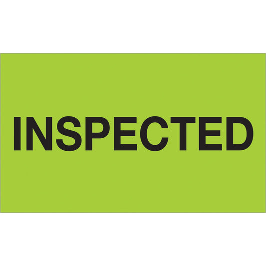 3 x 5" - "Inspected" (Fluorescent Green) Labels - DL1164