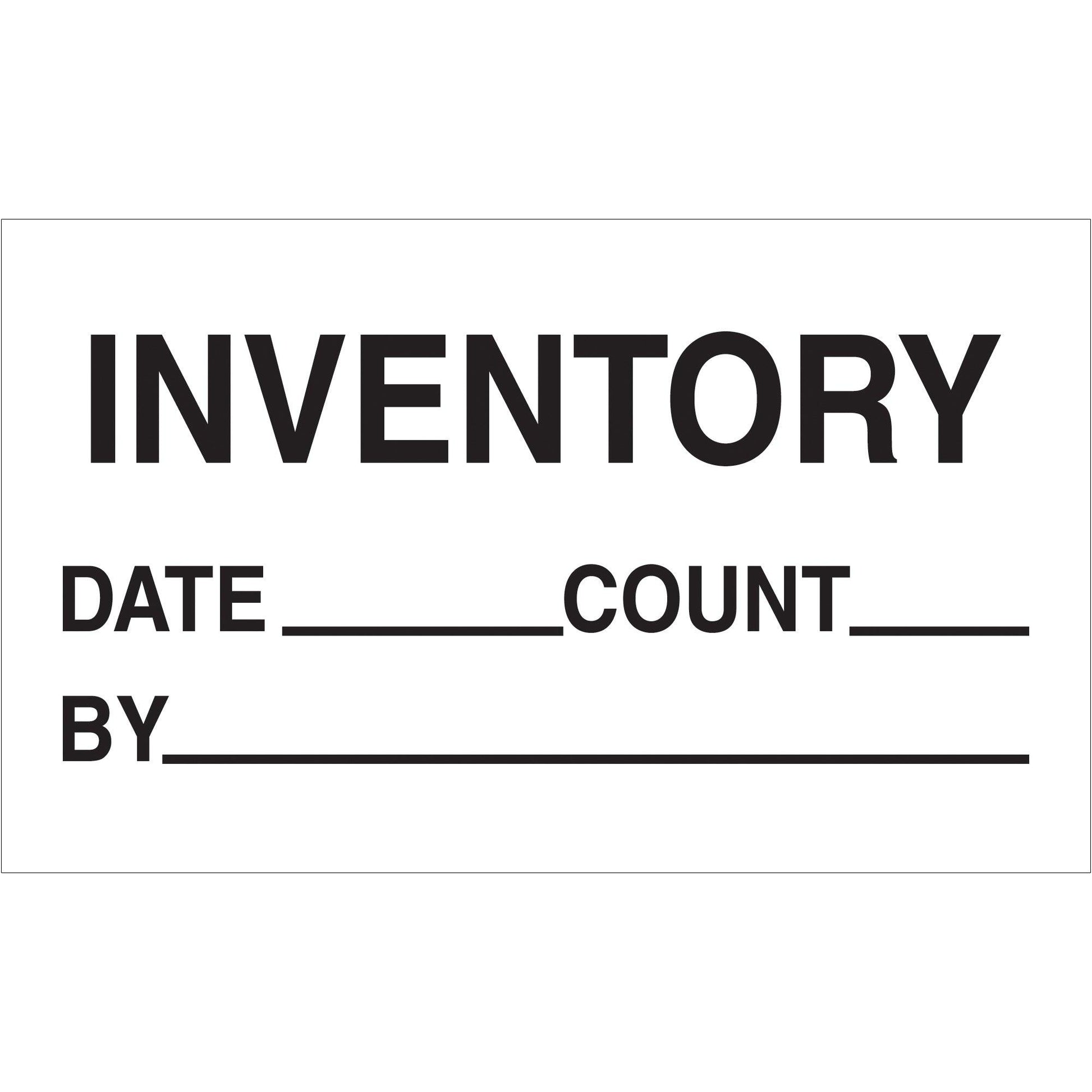 3 x 5" - "Inventory - Date - Count - By" Labels - DL3241