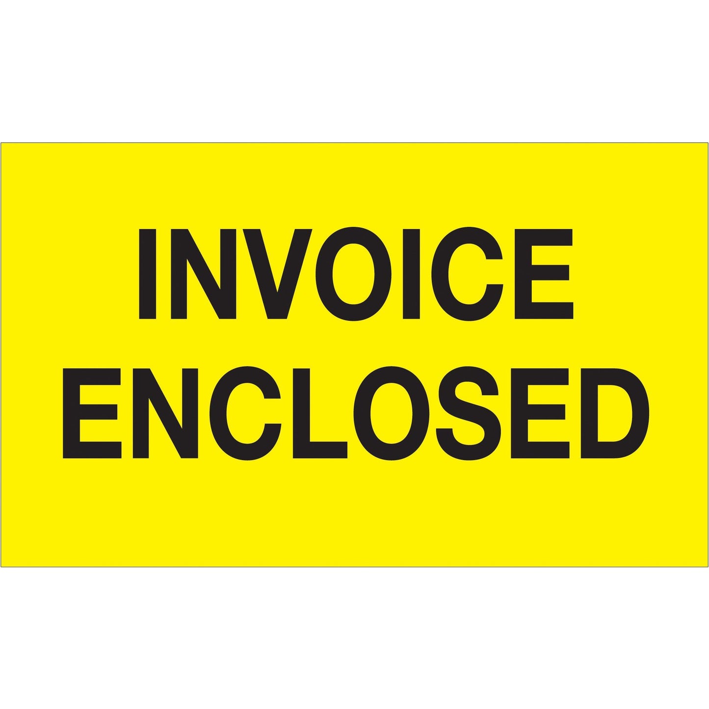 3 x 5" - "Invoice Enclosed" (Fluorescent Yellow) Labels - DL1205