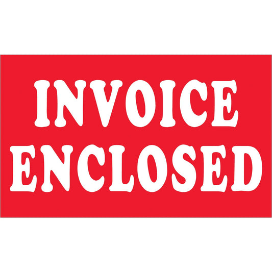 3 x 5" - "Invoice Enclosed" Labels - DL1208