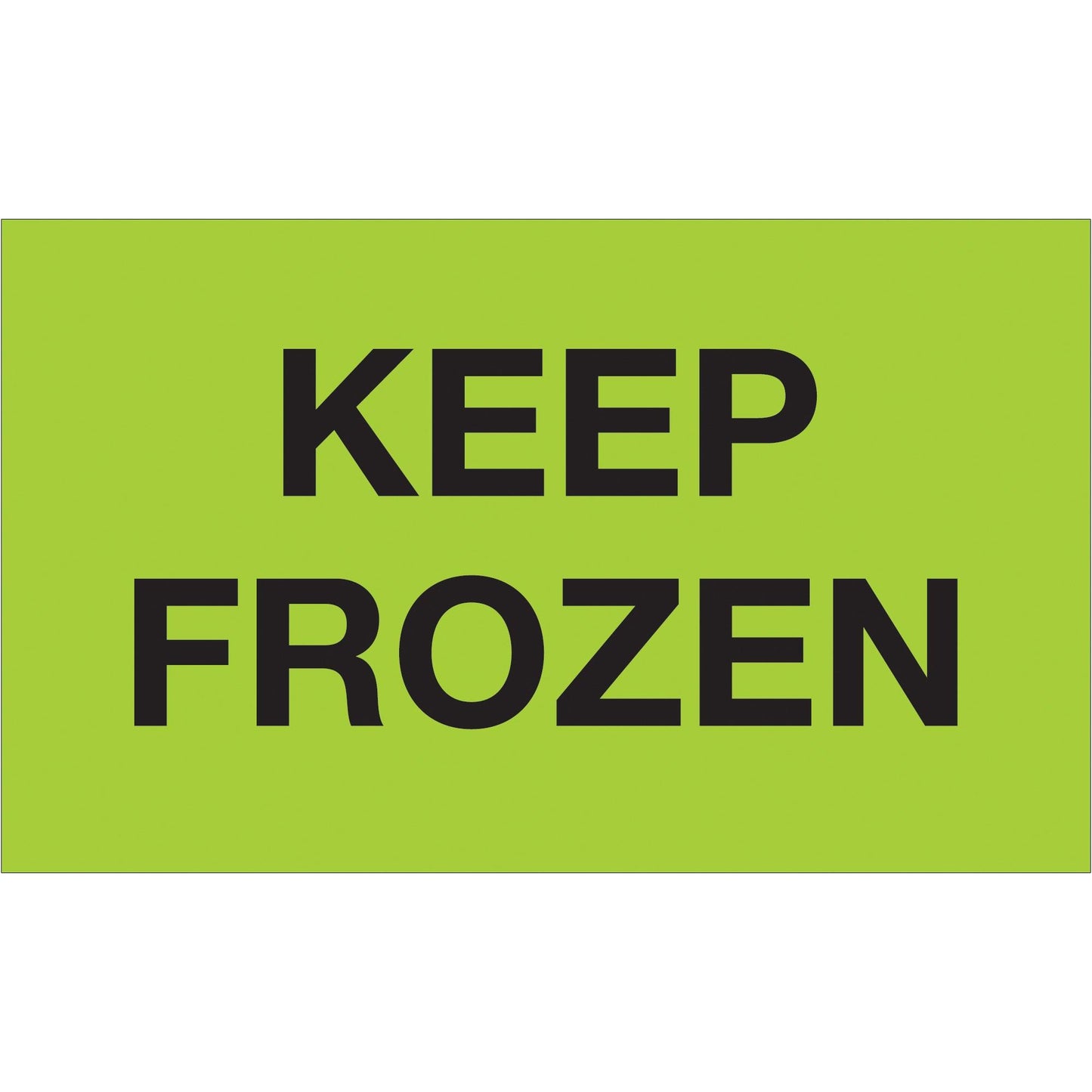 3 x 5" - "Keep Frozen" (Fluorescent Green) Labels - DL1114