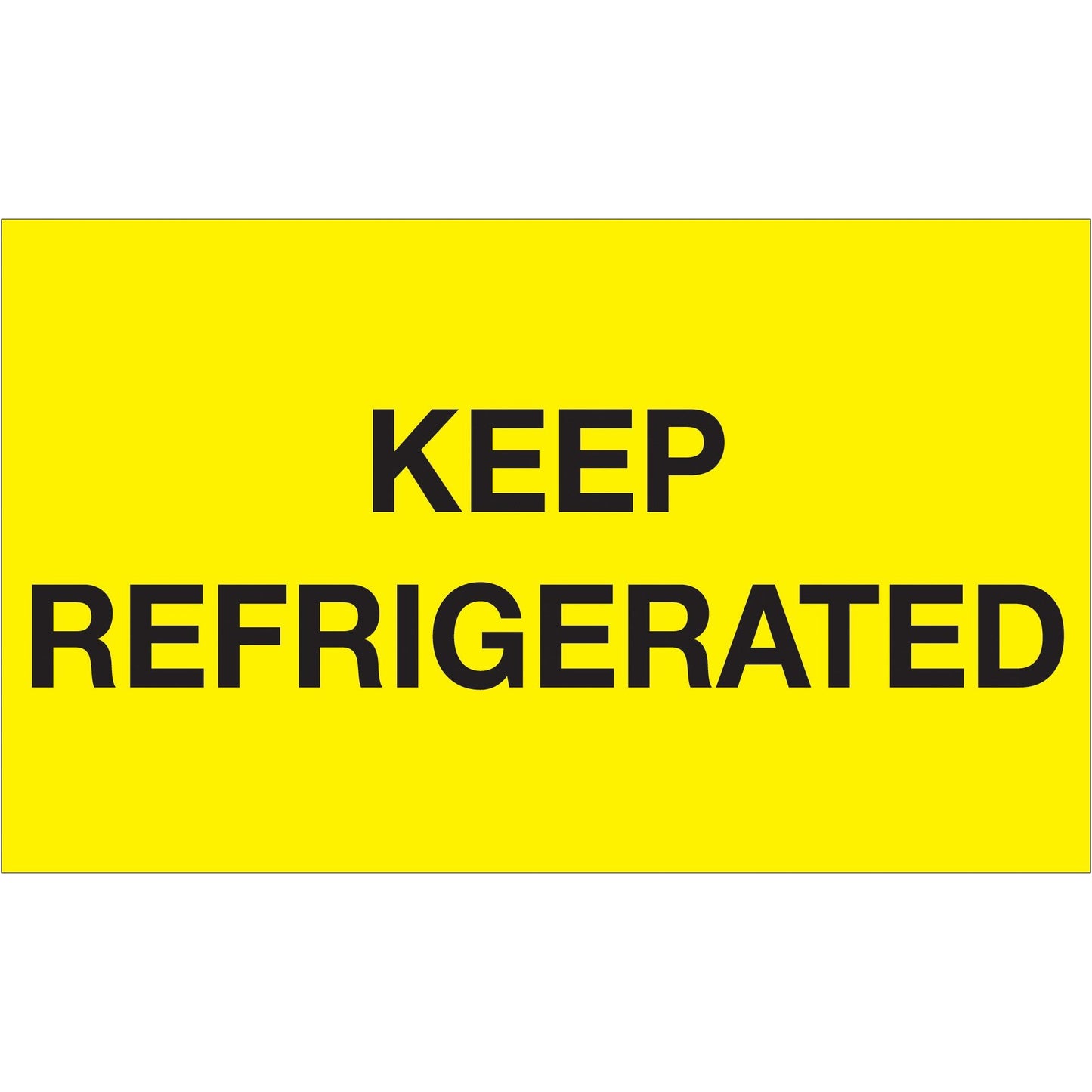 3 x 5" - "Keep Refrigerated" (Fluorescent Yellow) Labels - DL1115