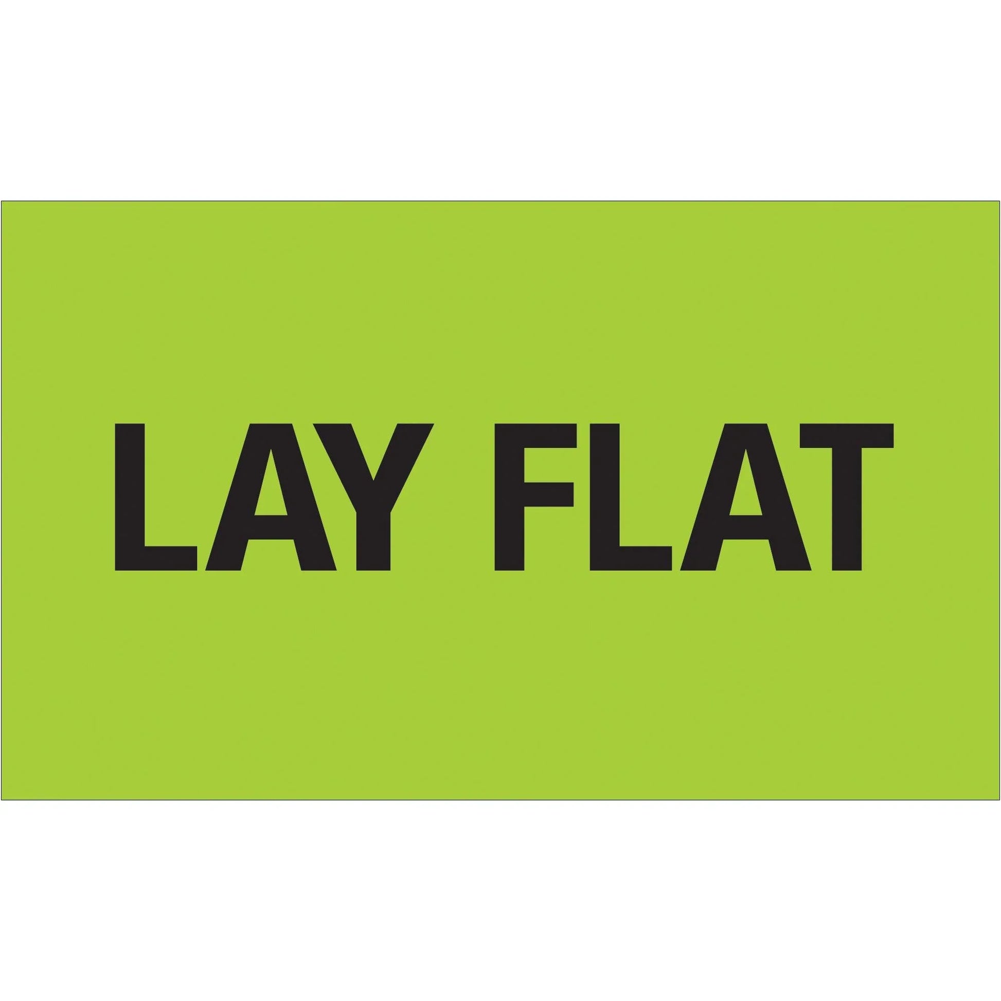 3 x 5" - "Lay Flat" (Fluorescent Green) Labels - DL1127 Box Packaging Partner