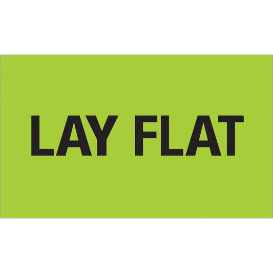 3 x 5" - "Lay Flat" (Fluorescent Green) Labels - DL1127 Box Packaging Partner