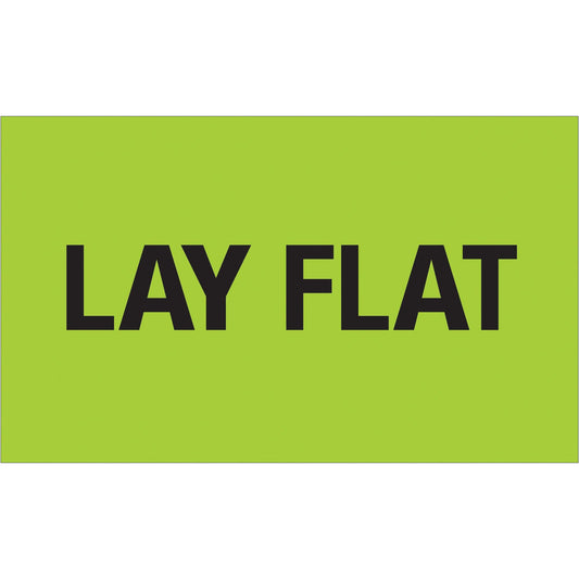 3 x 5" - "Lay Flat" (Fluorescent Green) Labels - DL1127