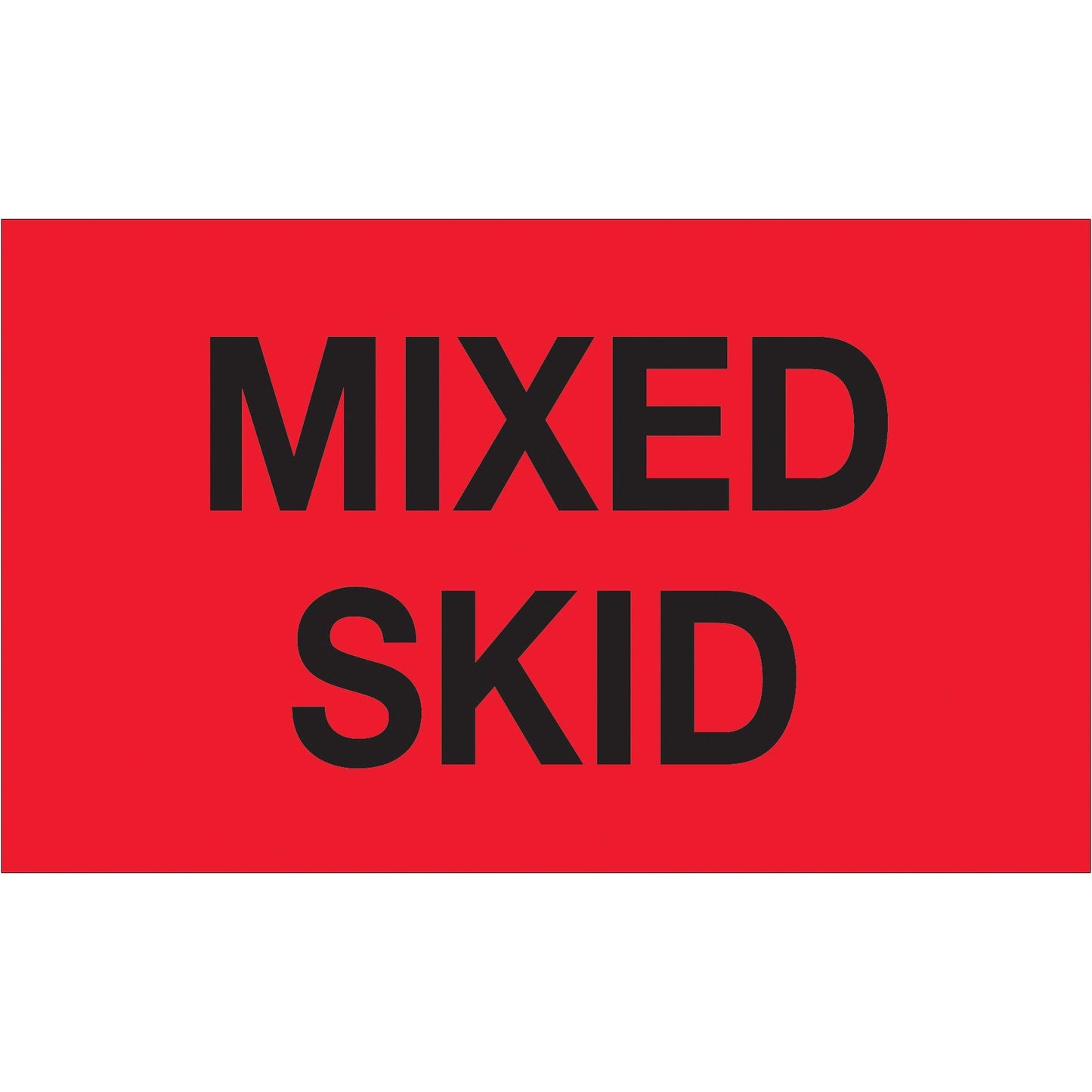 3 x 5" - "Mixed Skid" (Fluorescent Red) Labels - DL1113