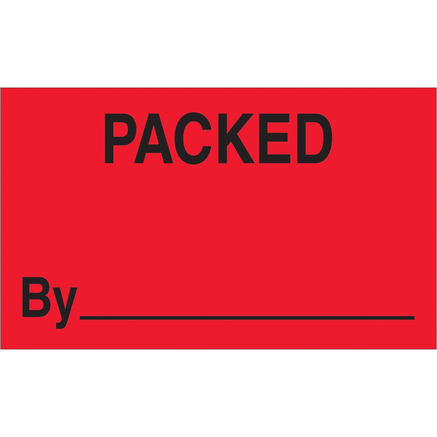 3 x 5" - "Packed By" (Fluorescent Red) Labels - DL3381