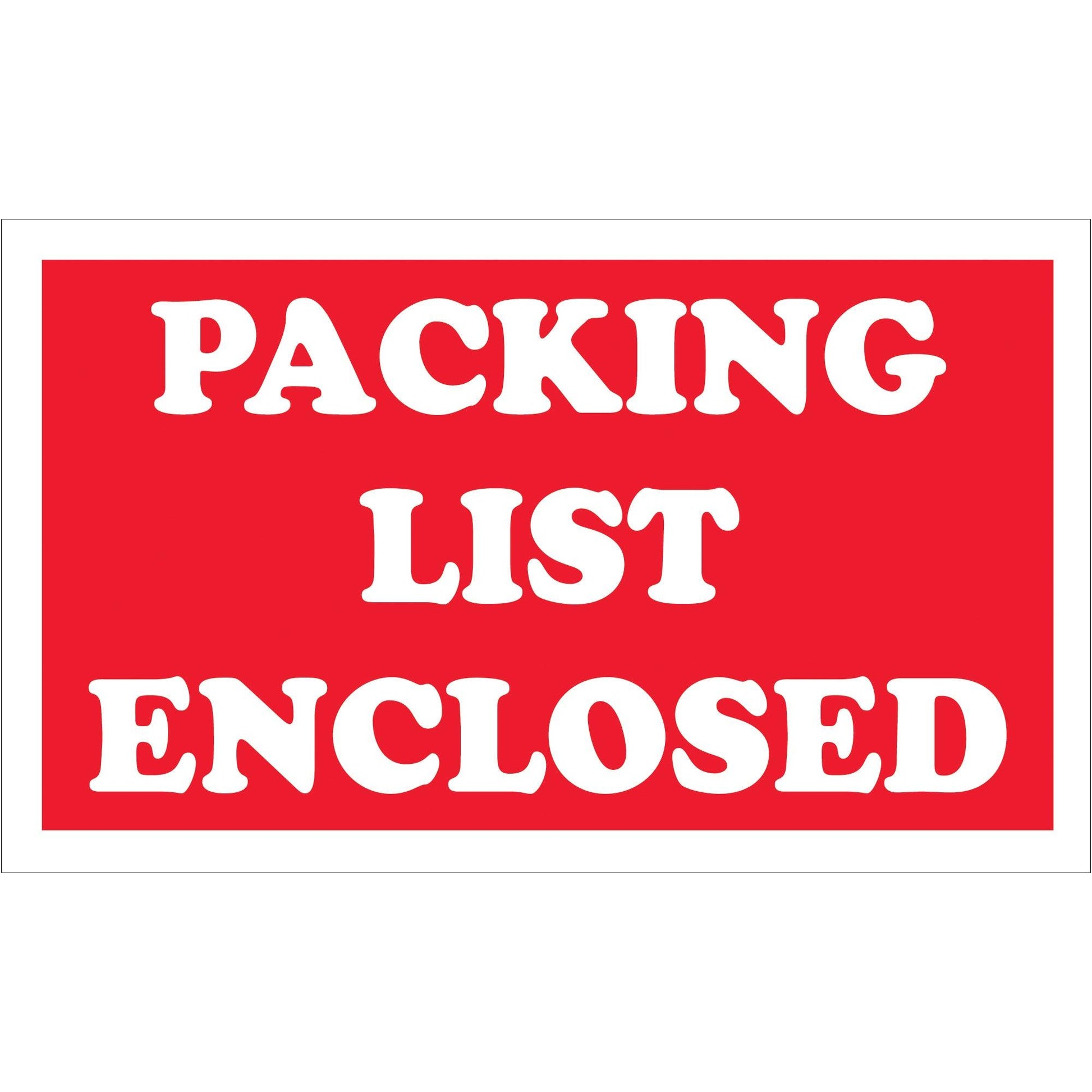 3 x 5" - "Packing List Enclosed" Labels - SCL538