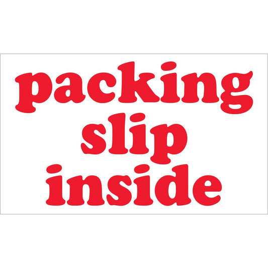 3 x 5" - "Packing Slip Inside" Labels - SCL556