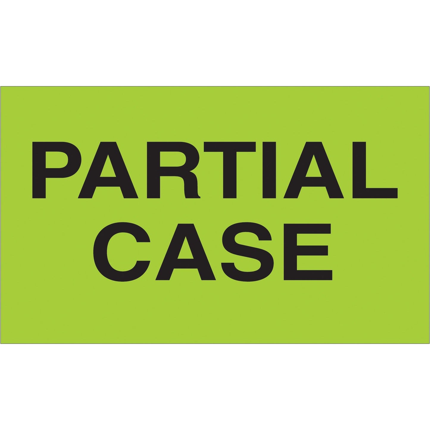 3 x 5" - "Partial Case" (Fluorescent Green) Labels - DL2581