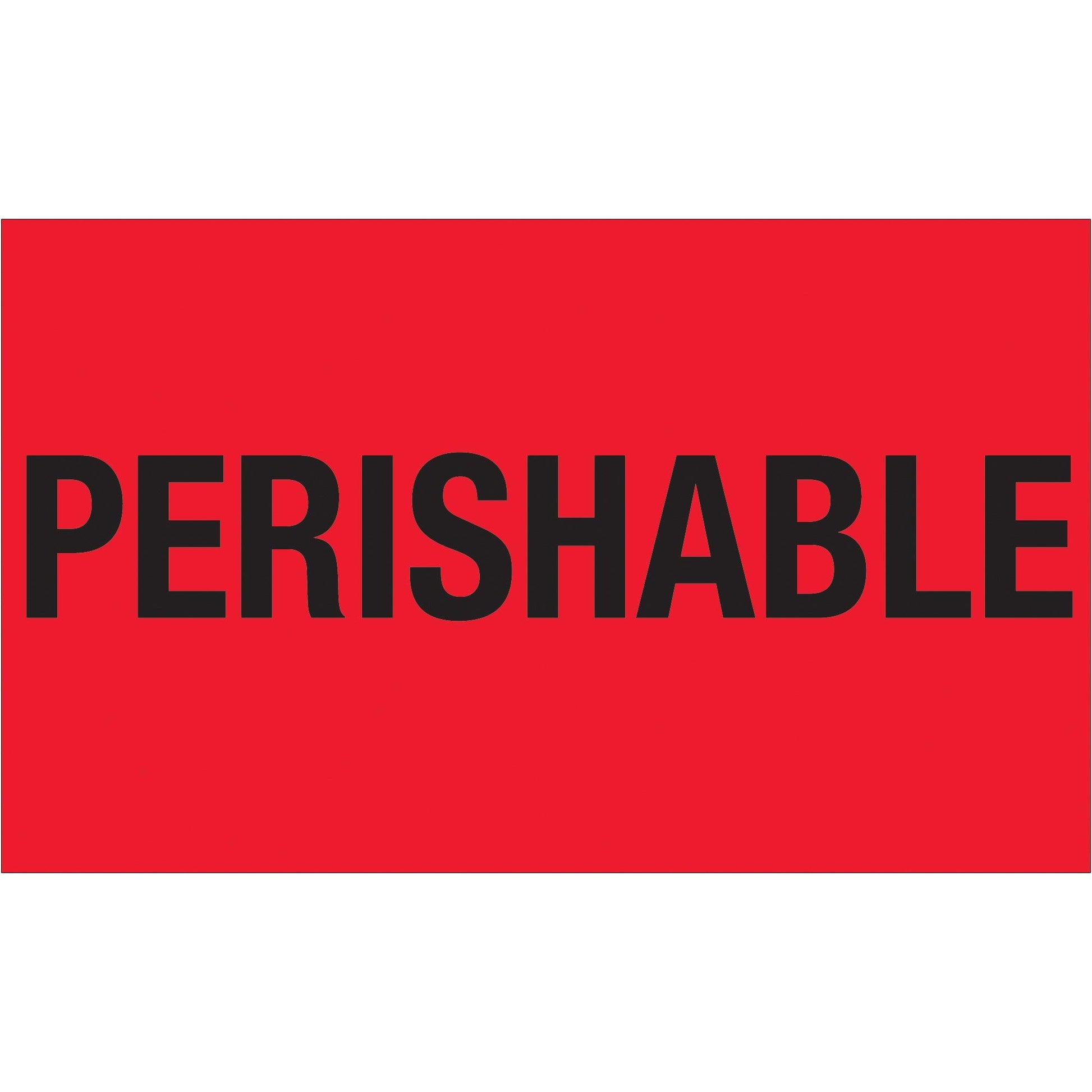 3 x 5" - "Perishable" (Fluorescent Red) Labels - DL1328