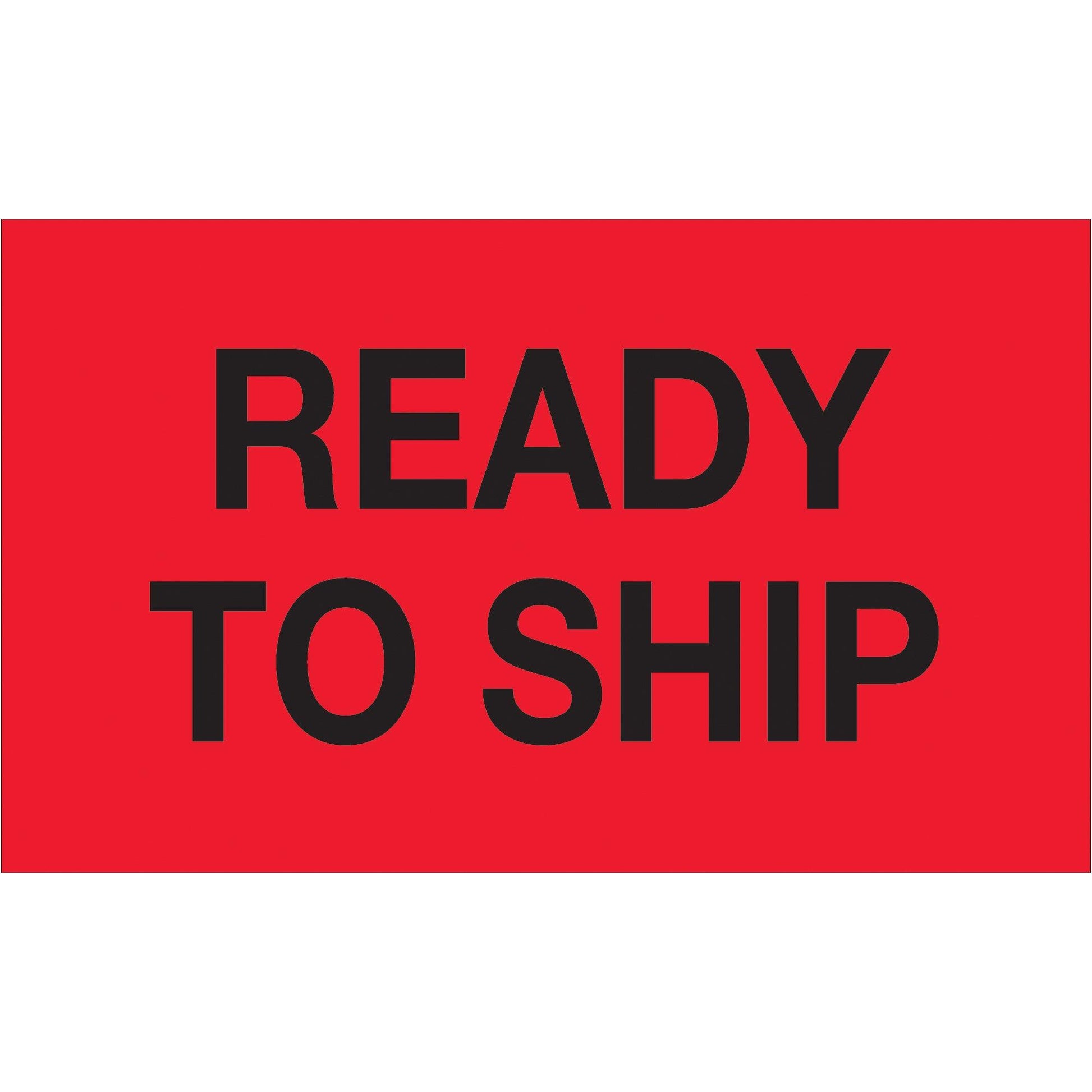 3 x 5" - "Ready To Ship" (Fluorescent Red) Labels - DL1172