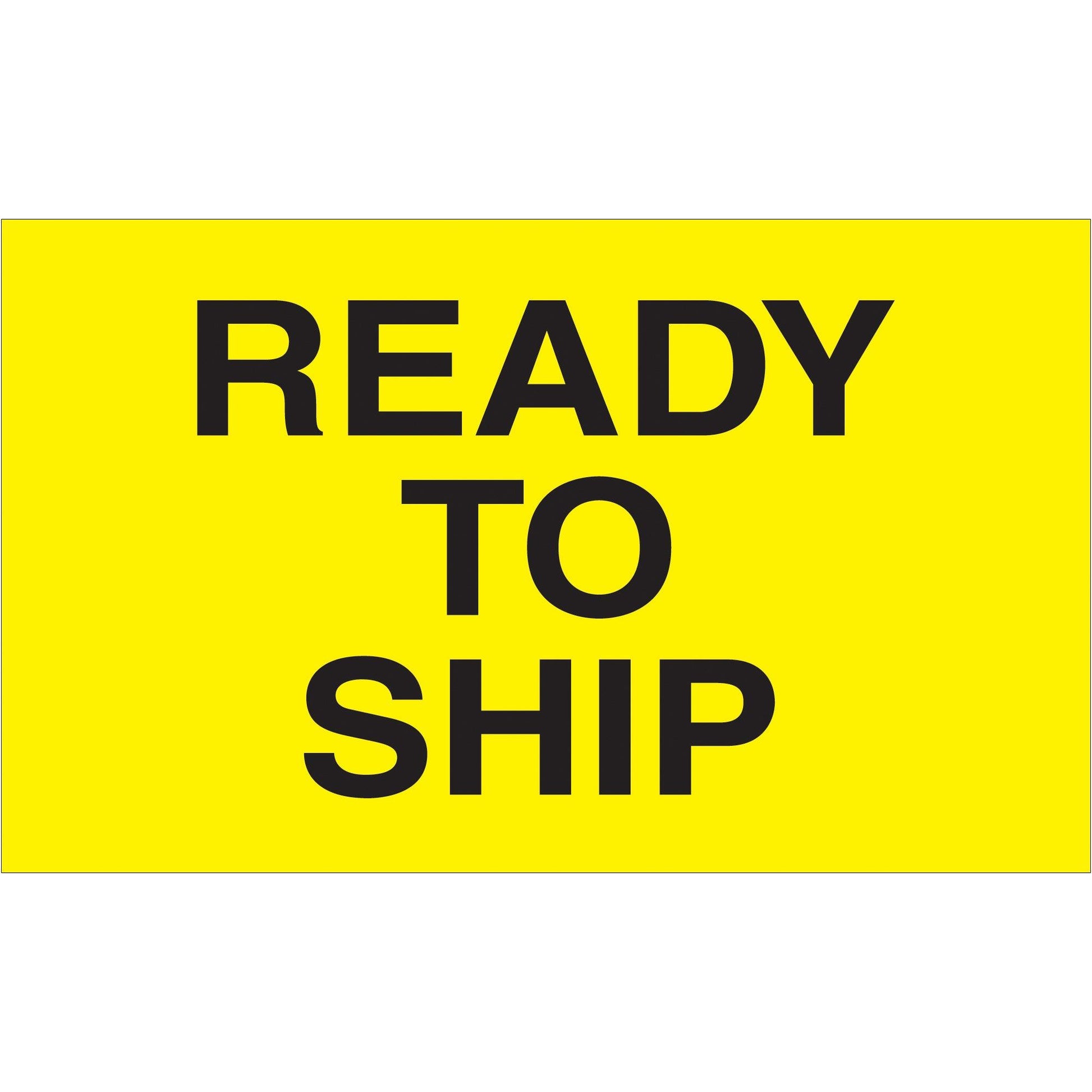 3 x 5" - "Ready to Ship" (Fluorescent Yellow) Labels - DL2641