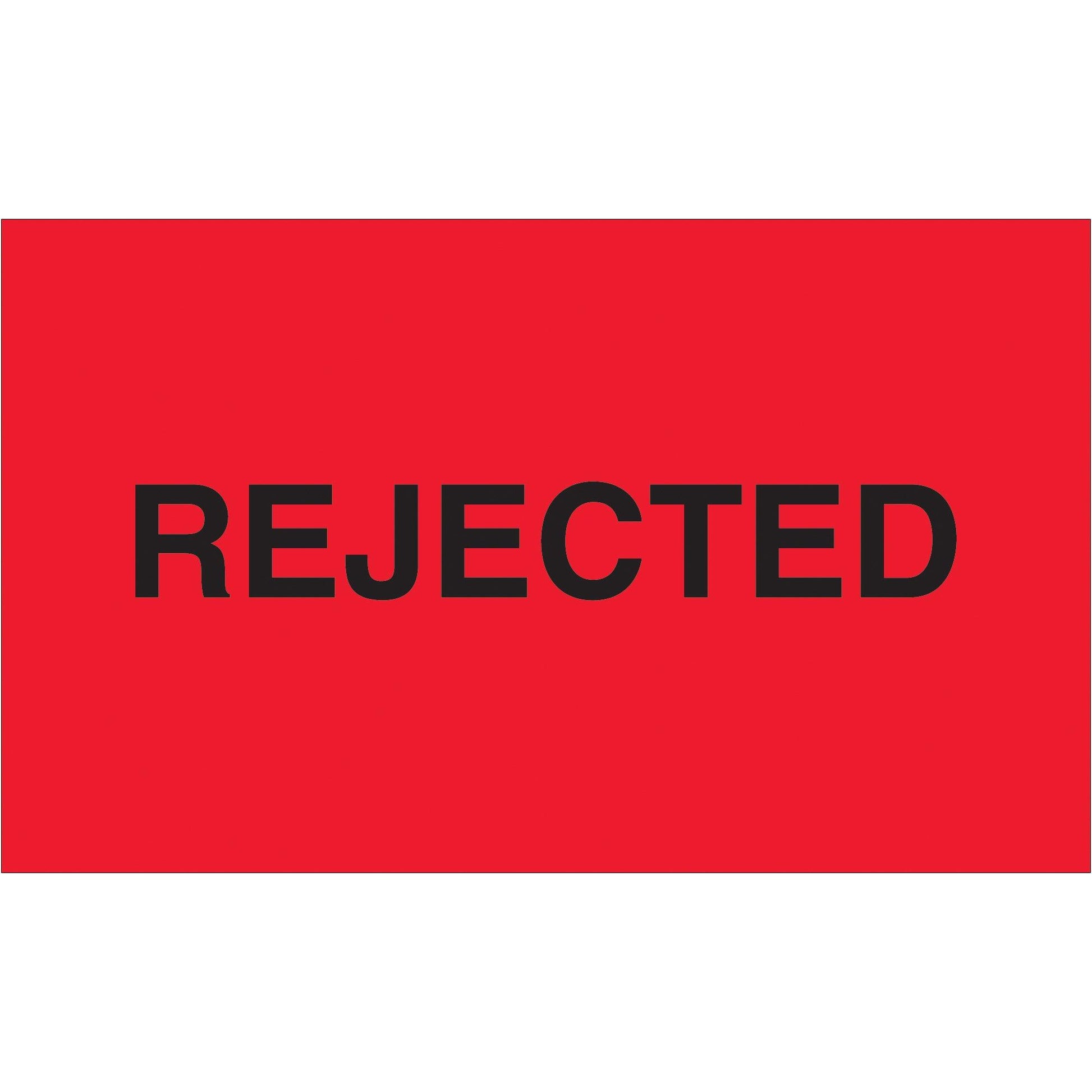 3 x 5" - "Rejected" (Fluorescent Red) Labels - DL3481