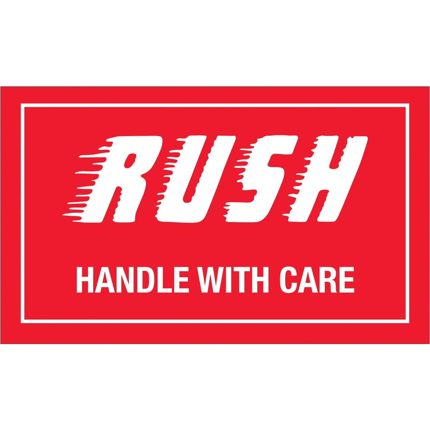 3 x 5" - "Rush - Handle With Care" Labels - DL1200