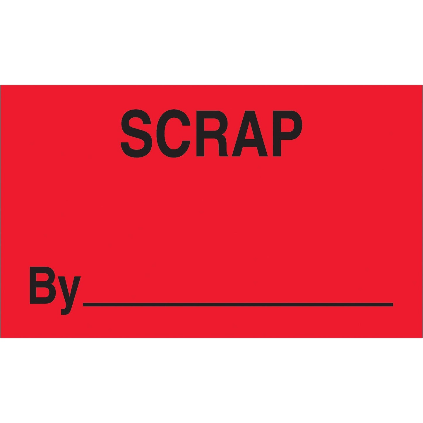 3 x 5" - "Scrap By" (Fluorescent Red) Labels - DL3361