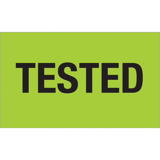 3 x 5" - "Tested" (Fluorescent Green) Labels - DL1161