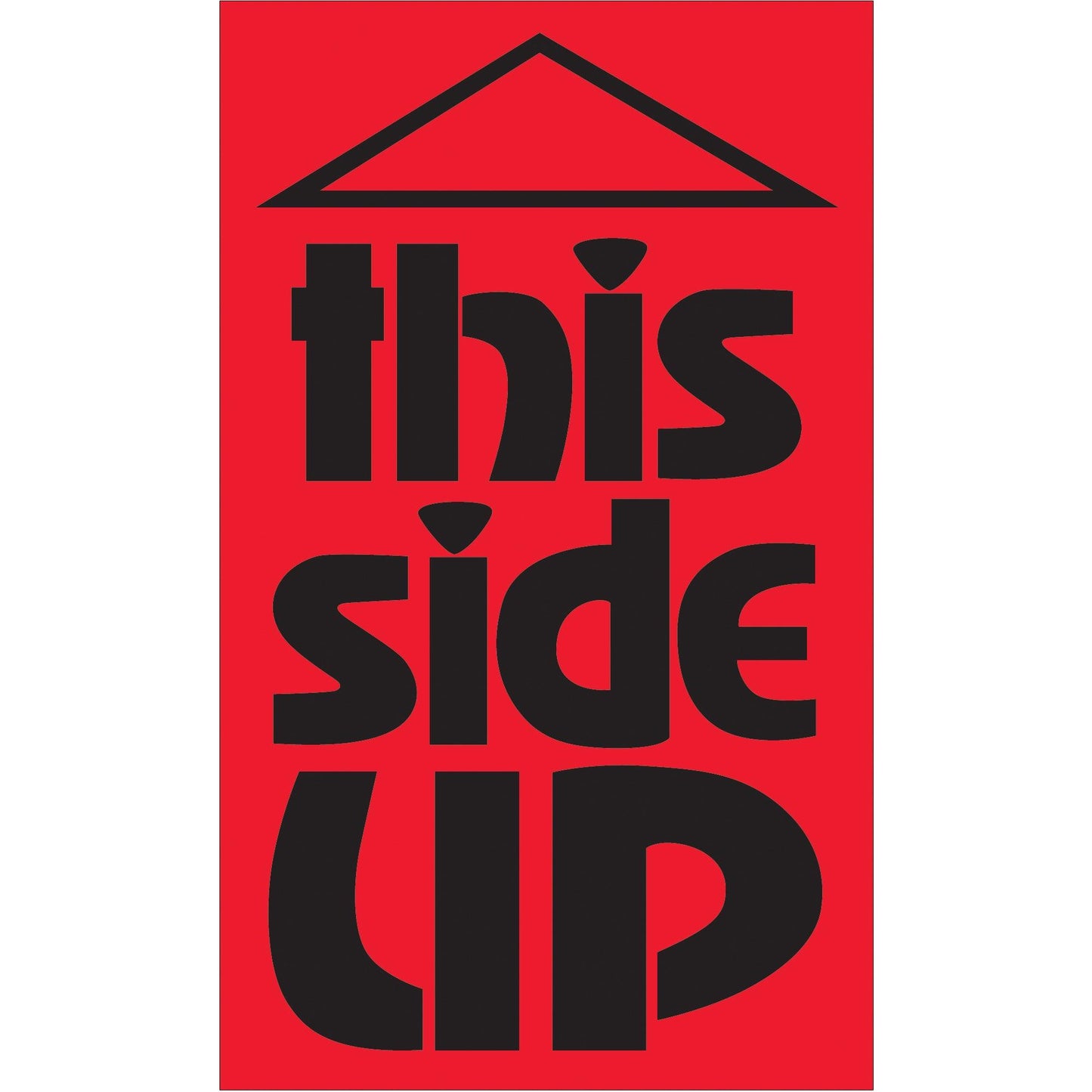 3 x 5" - "This Side Up" (Fluorescent Red) Labels - DL1078