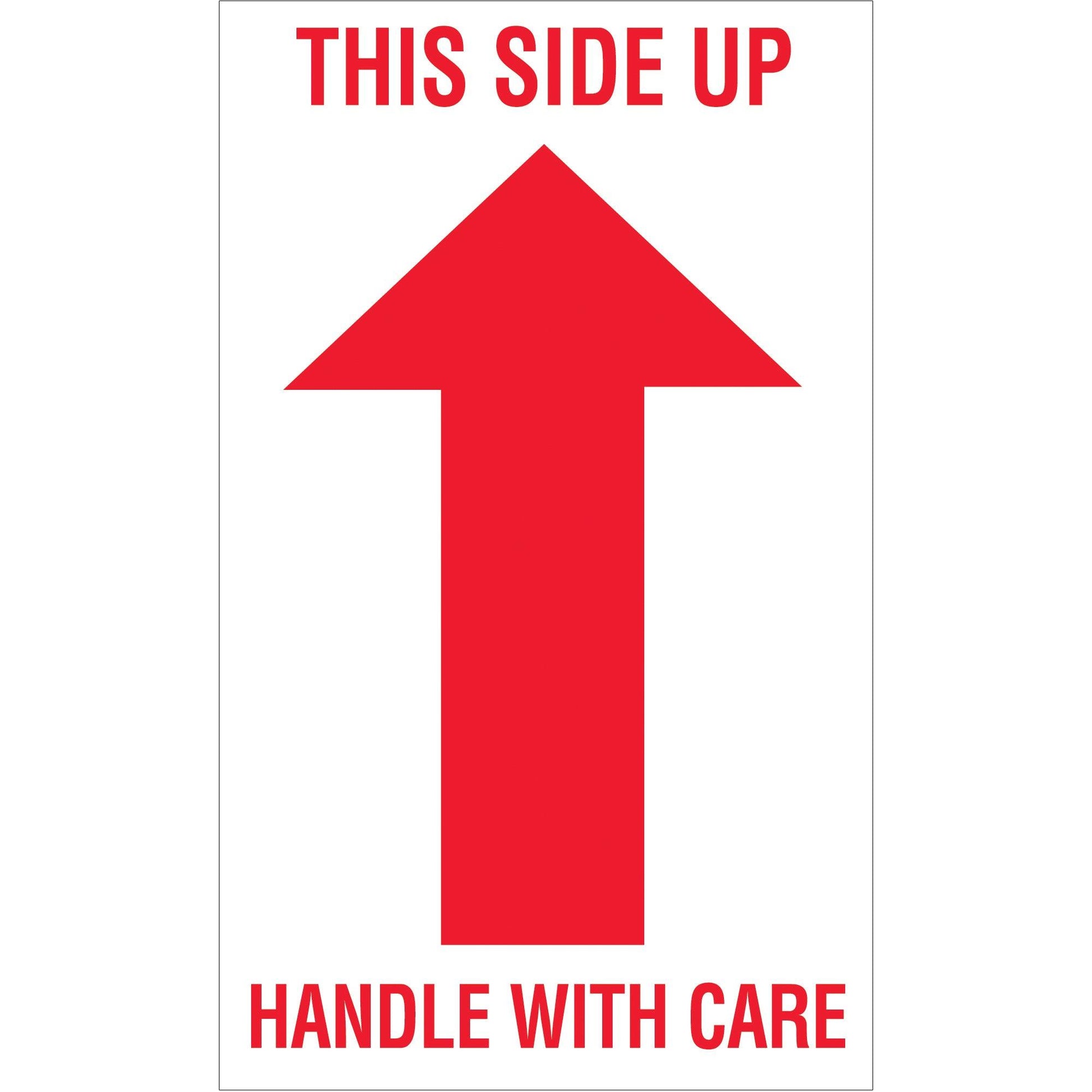 3 x 5" - "This Side Up - Handle With Care" Arrow Labels - DL1050