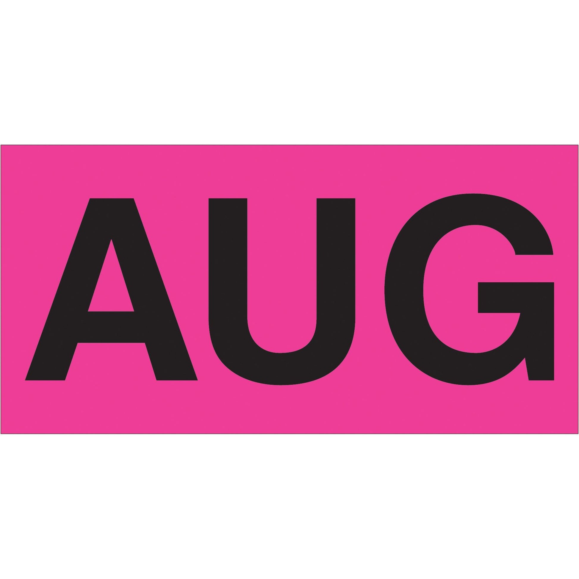 3 x 6" - "AUG" (Fluorescent Pink) Months of the Year Labels - DL6842