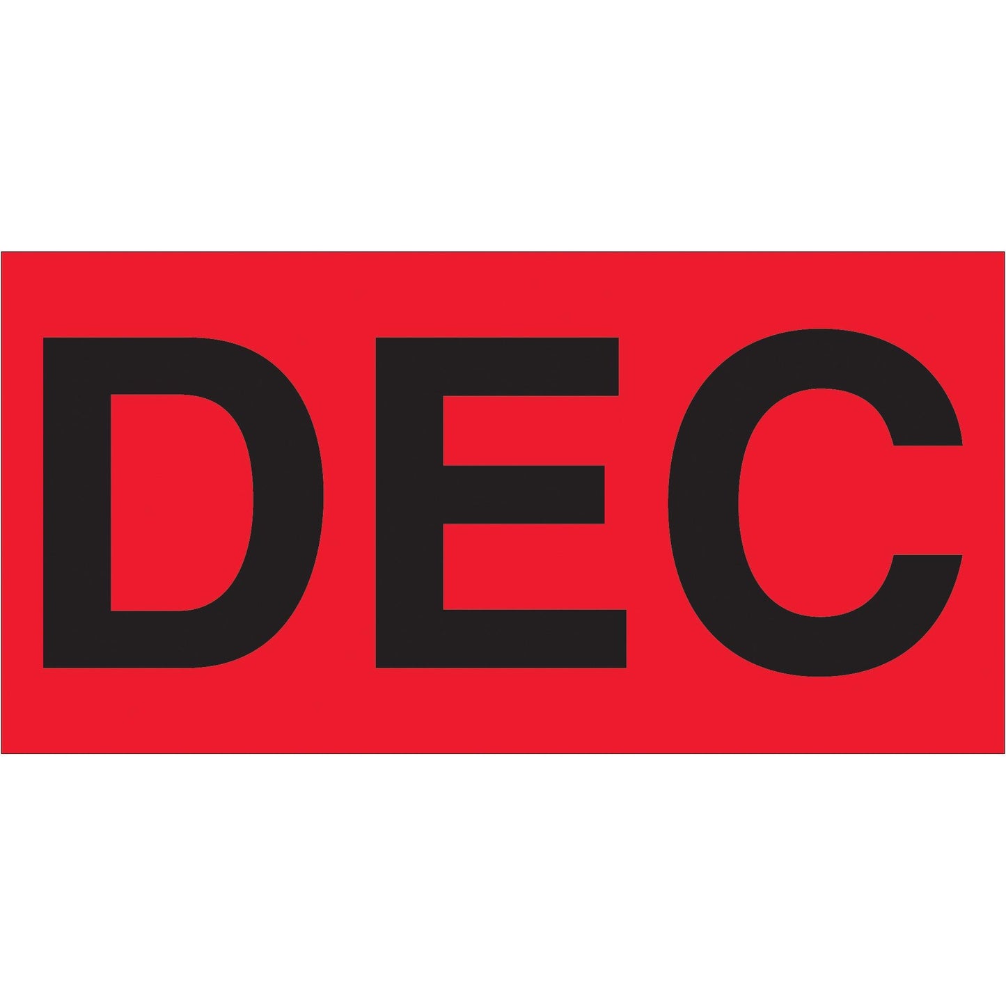 3 x 6" - "DEC" (Fluorescent Red) Months of the Year Labels - DL6922