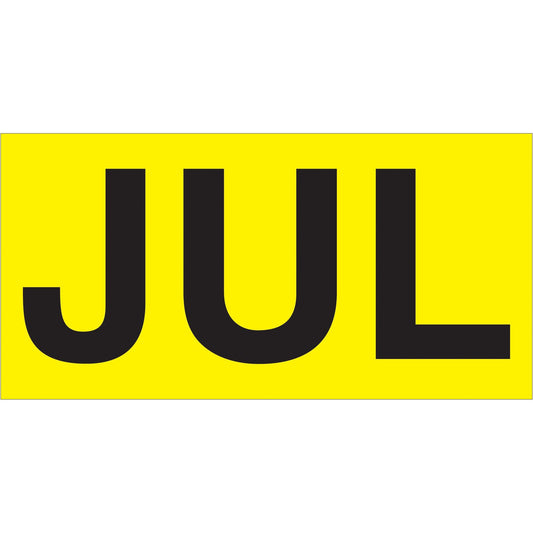 3 x 6" - "JUL" (Fluorescent Yellow) Months of the Year Labels - DL6822