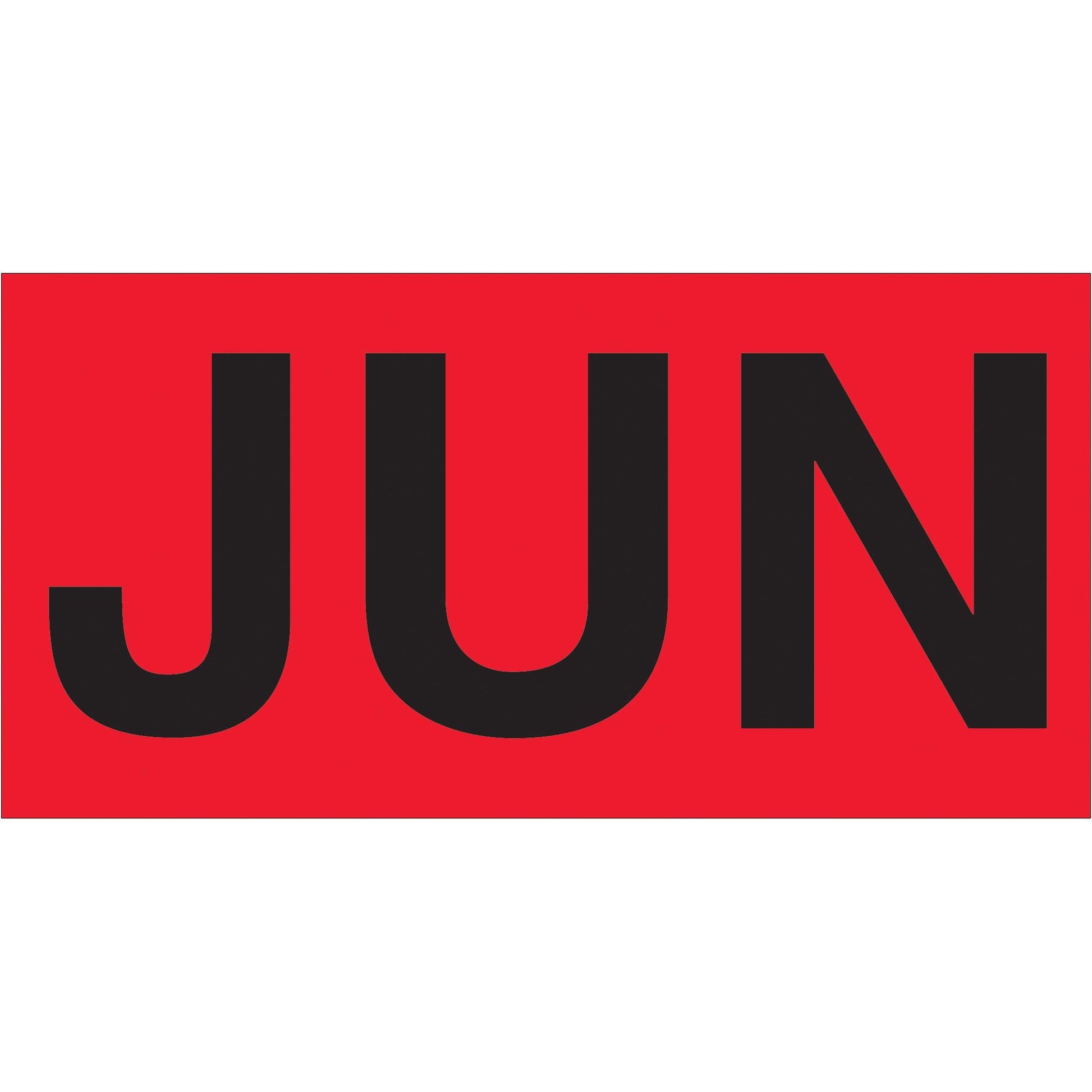 3 x 6" - "JUN" (Fluorescent Red) Months of the Year Labels - DL6802