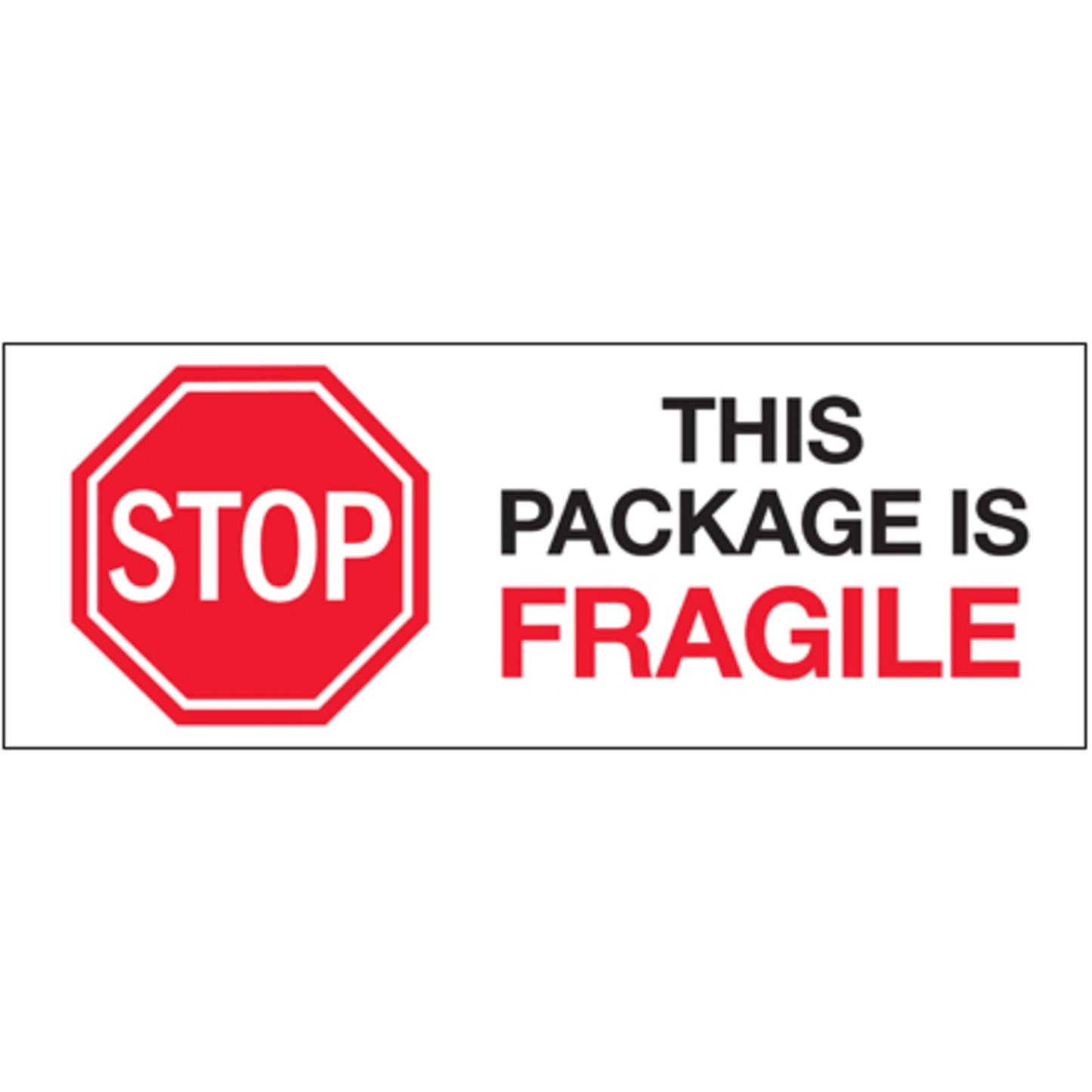 3 x 8" - "Stop - This Package is Fragile" Labels - DL7013