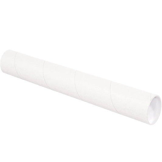 3 x 9" White Tubes with Caps - P3009W Box Packaging Partner