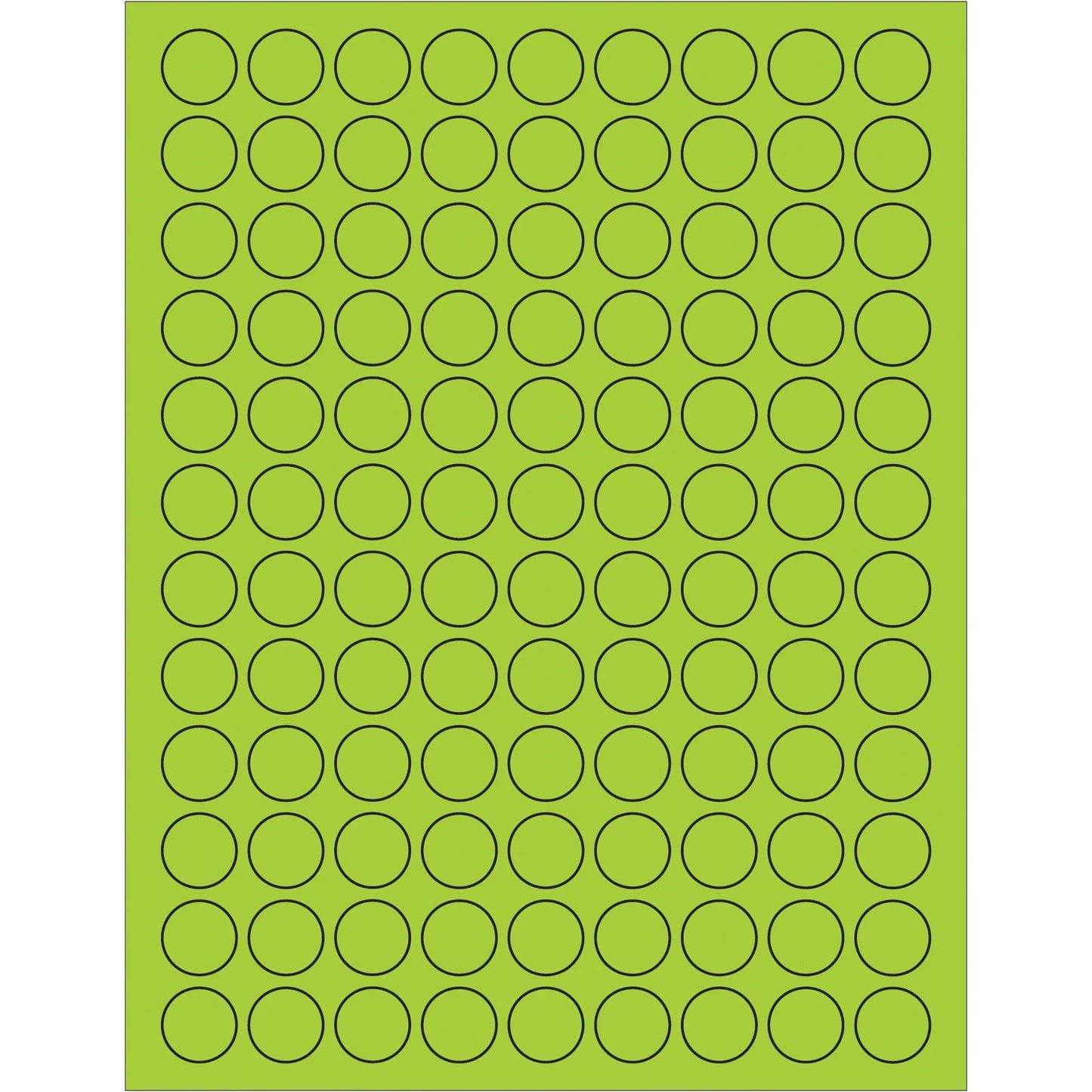 3/4" Fluorescent Green Circle Laser Labels - LL190GN Box Packaging Partner
