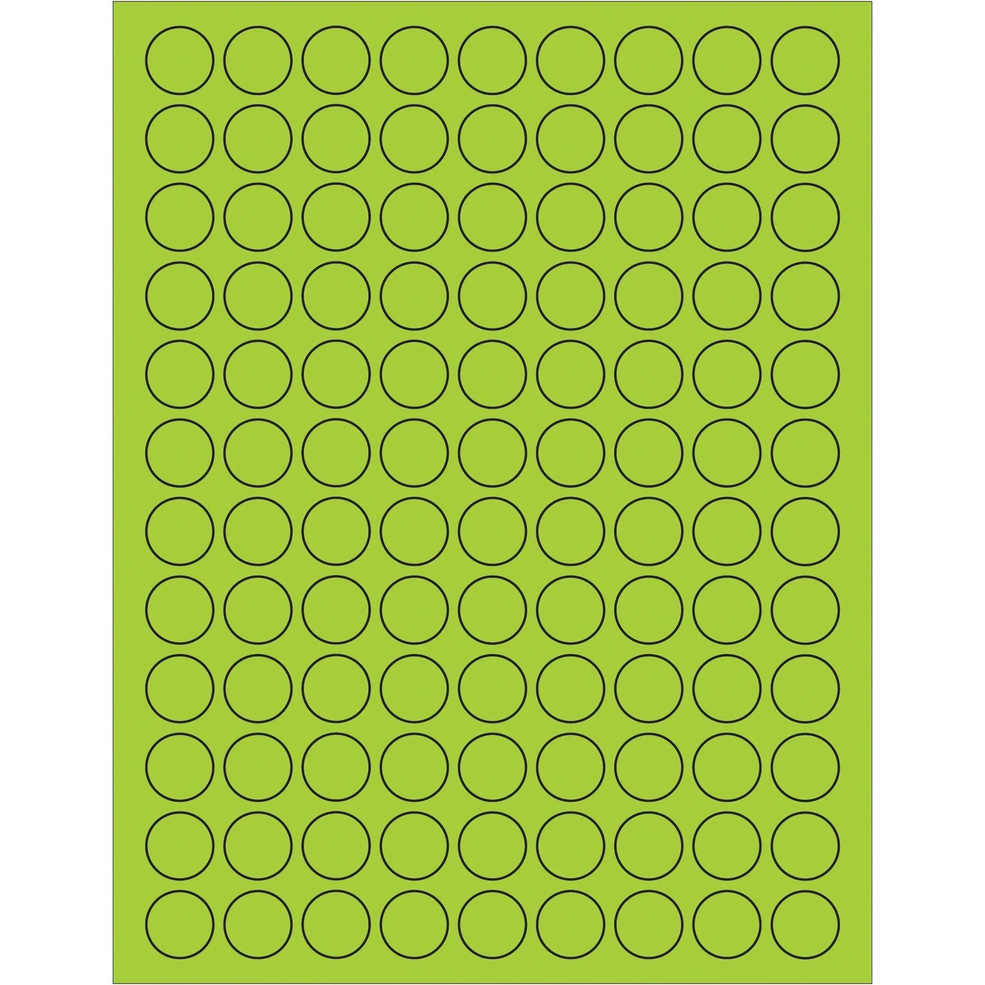 3/4" Fluorescent Green Circle Laser Labels - LL190GN Box Packaging Partner