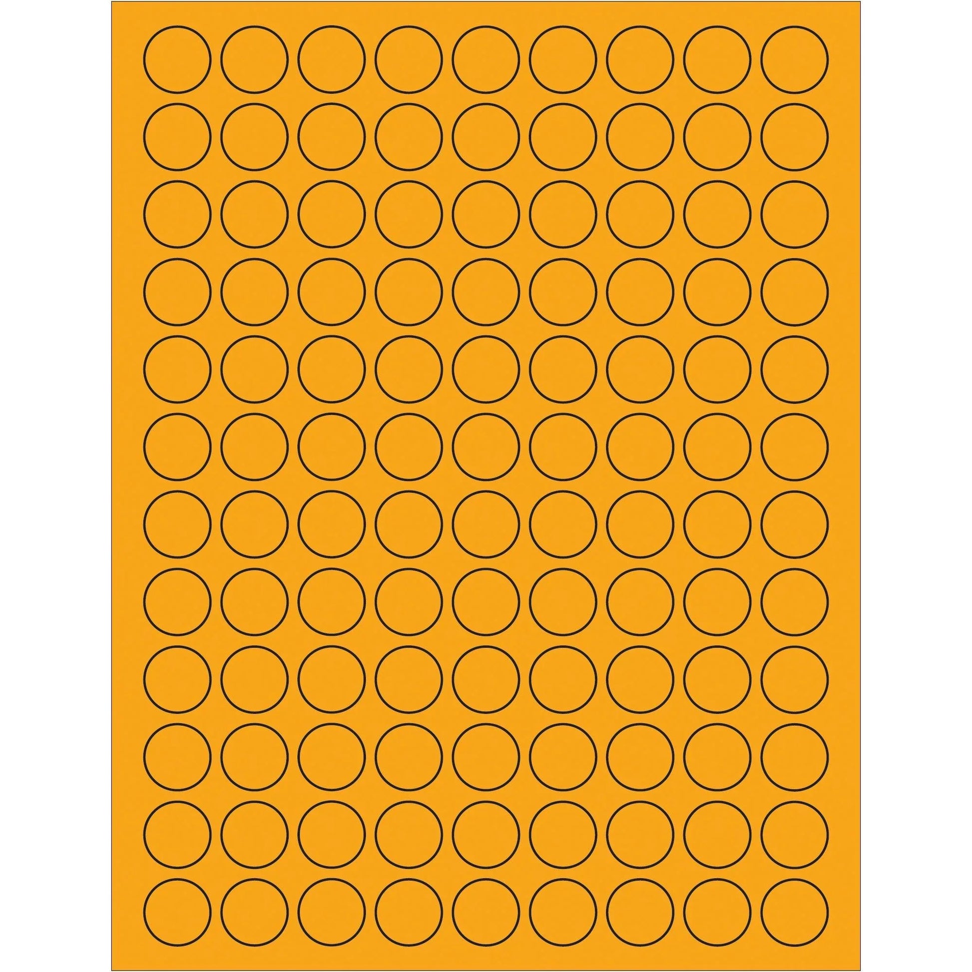 3/4" Fluorescent Orange Circle Laser Labels - LL190OR Box Packaging Partner