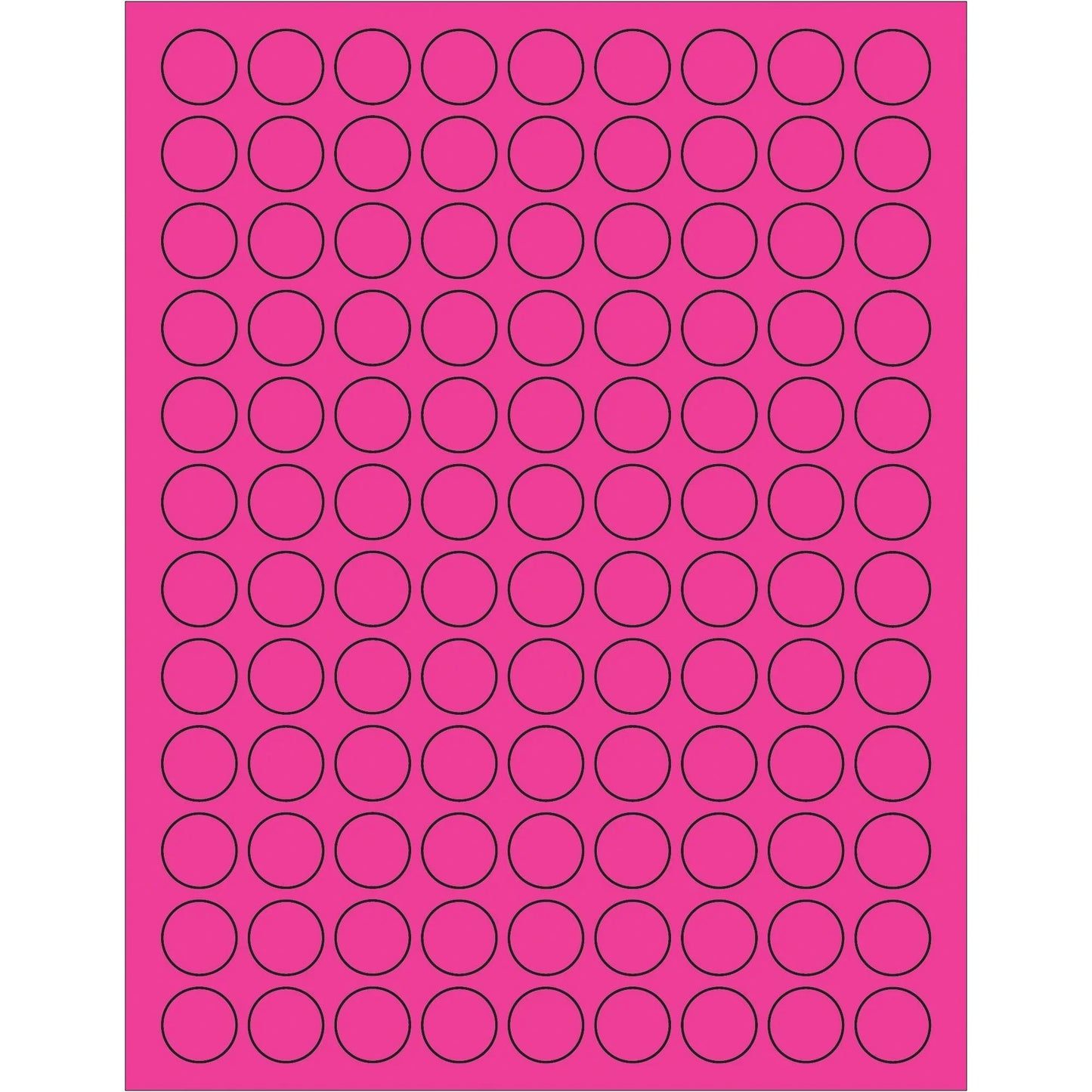 3/4" Fluorescent Pink Circle Laser Labels - LL190PK Box Packaging Partner