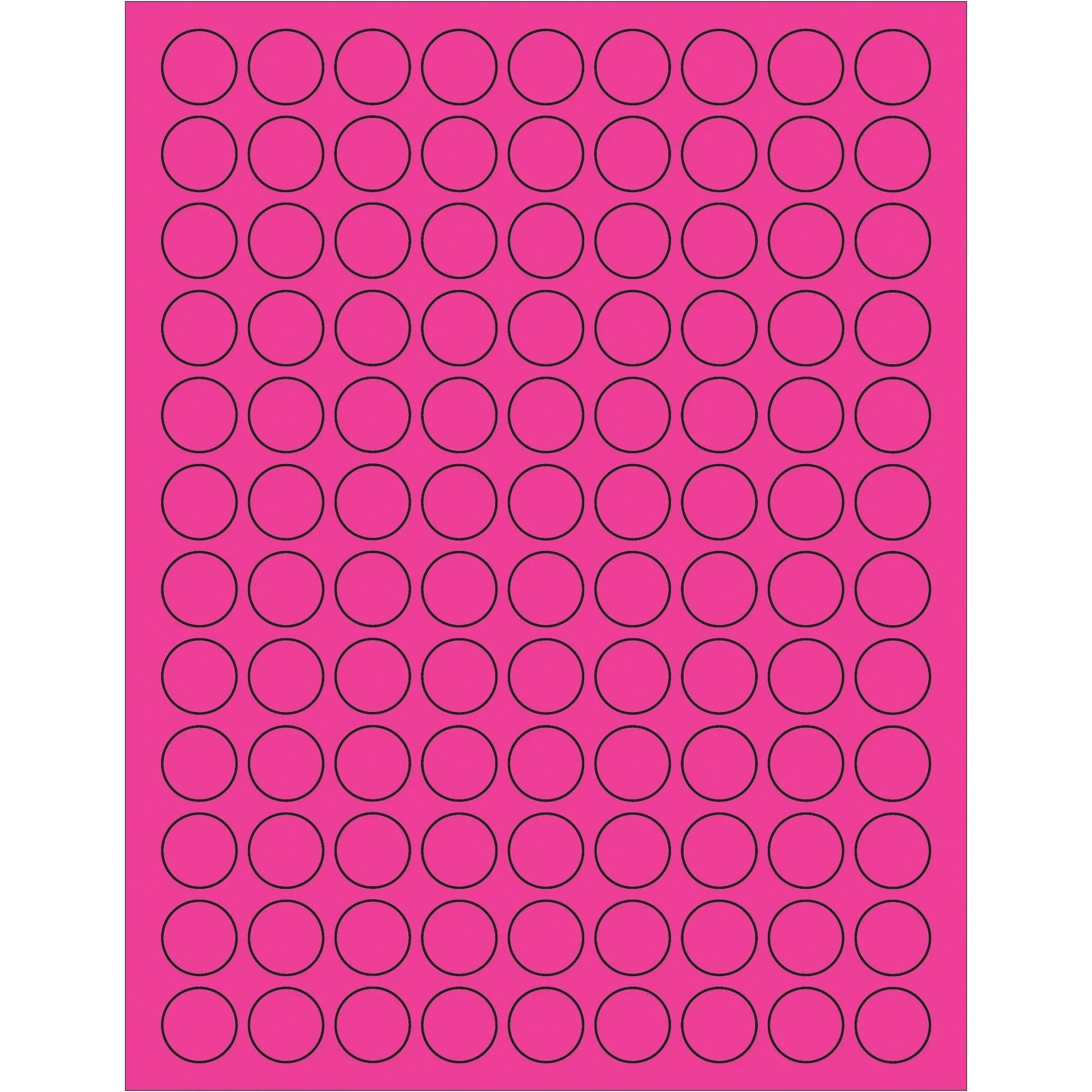 3/4" Fluorescent Pink Circle Laser Labels - LL190PK Box Packaging Partner