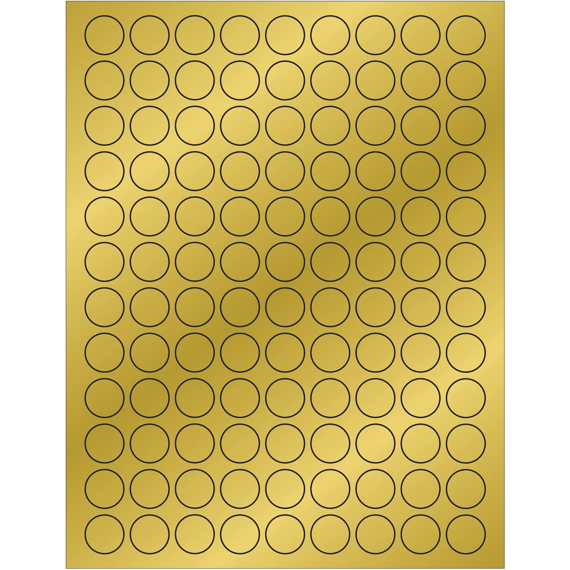 3/4" Gold Foil Circle Laser Labels - LL215GD