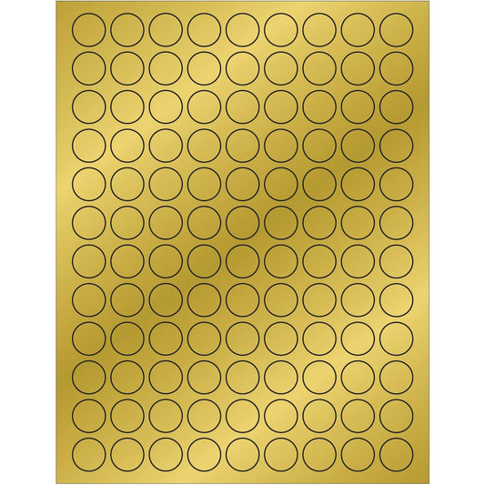 3/4" Gold Foil Circle Laser Labels - LL215GD