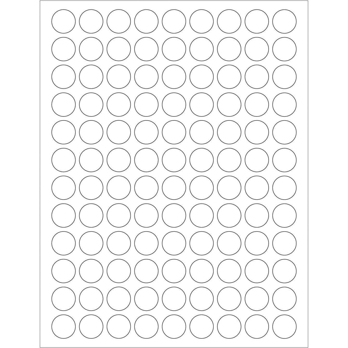 3/4" White Removable Circle Laser Labels - LL294