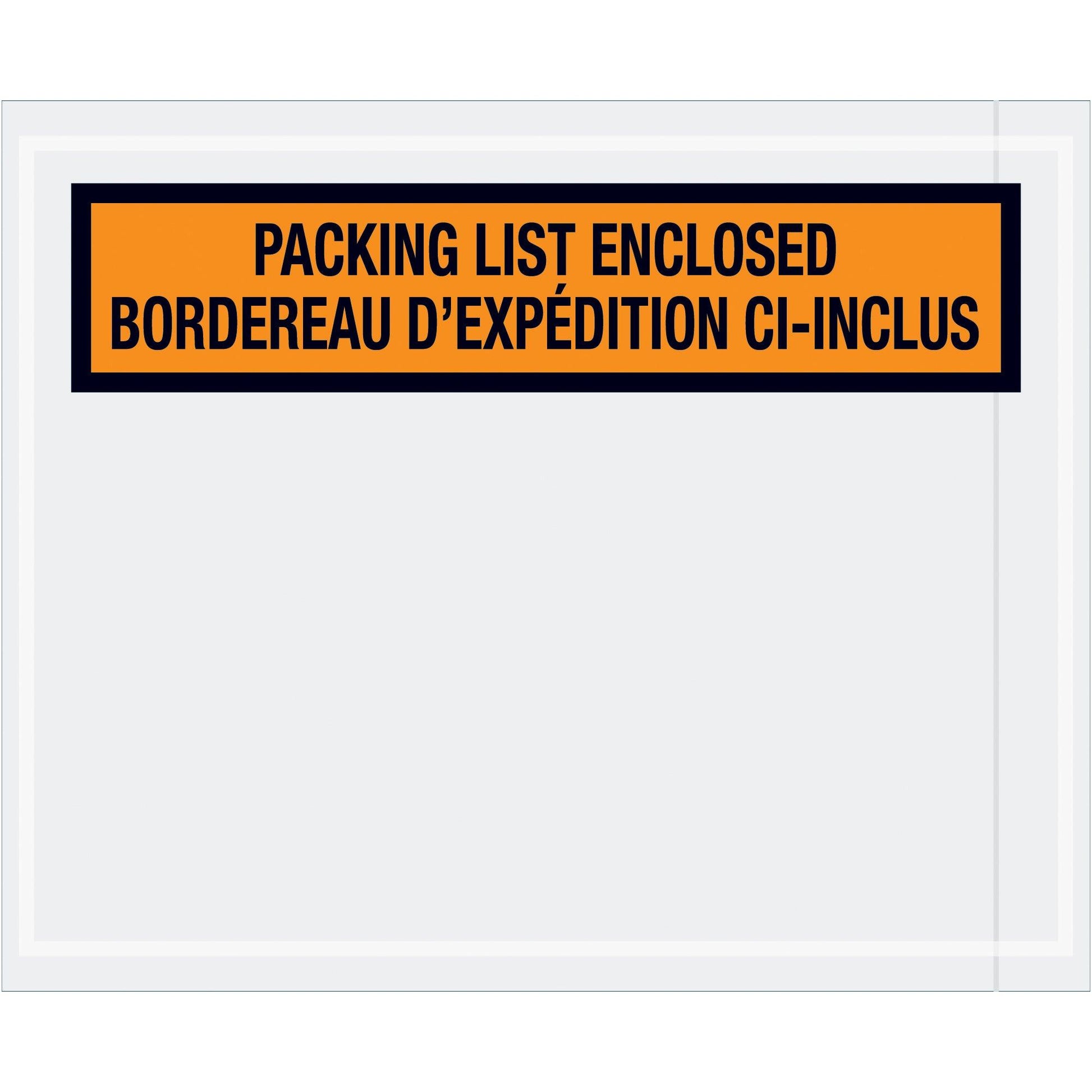 4 1/2 x 5 1/2" Bilingual Packing List Envelopes English/French - PL501